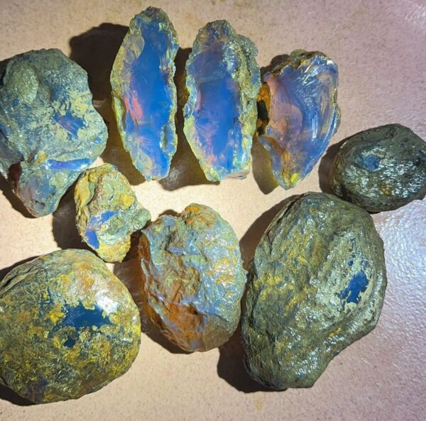 Blue Amber Raw Stone